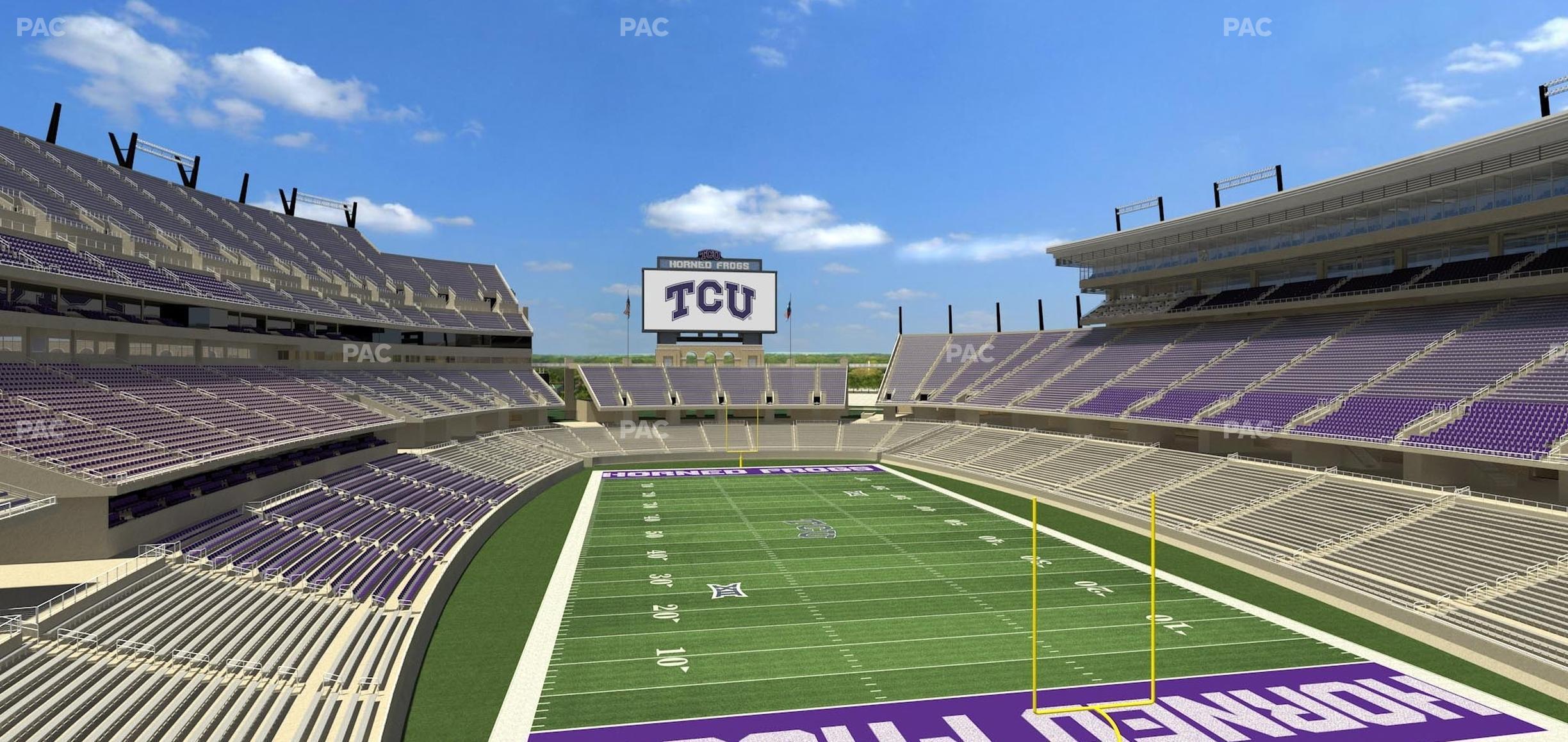 Seating view for Amon G Carter Stadium Section South End Zone Suite 6