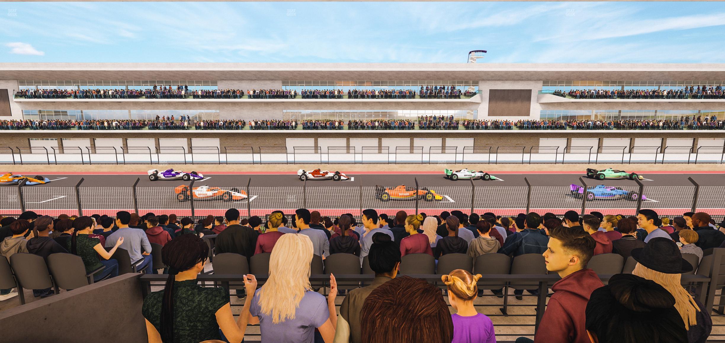 Seating view for Circuit of The Americas Section Main Grandstand Mezzanine 15 A