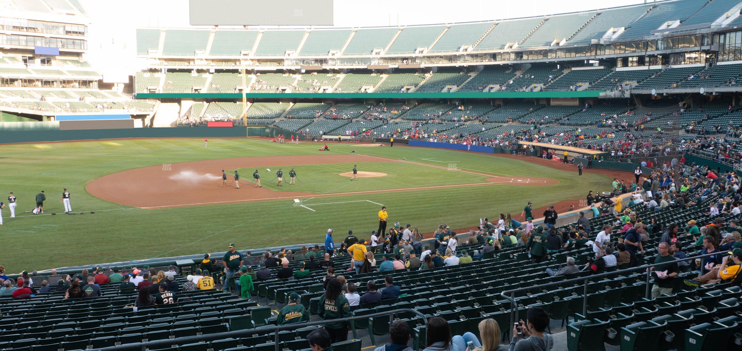 Seating view for Oakland Coliseum Section Rear 124