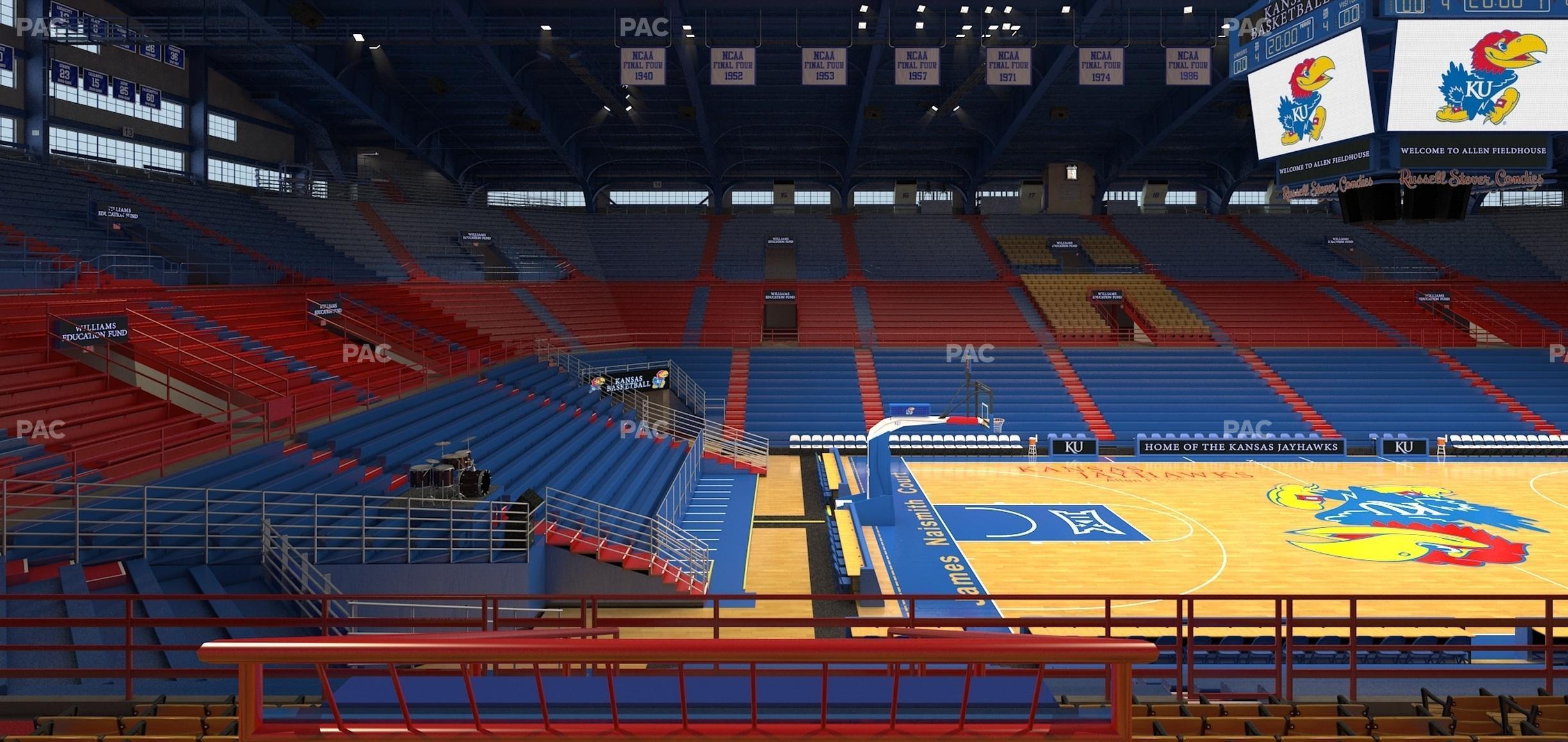 Seating view for Allen Fieldhouse Section 8