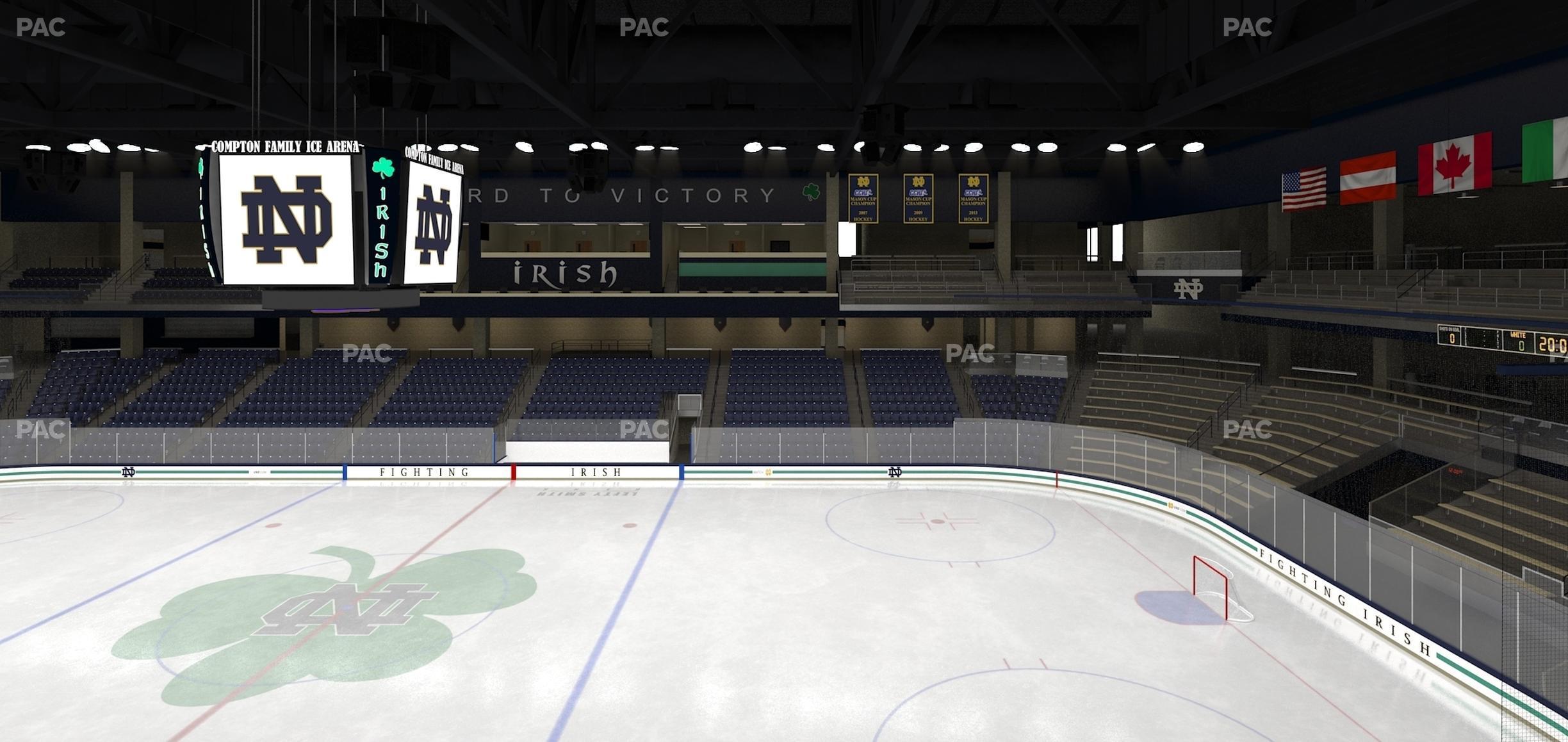 Seating view for Compton Family Ice Arena Section Club 124