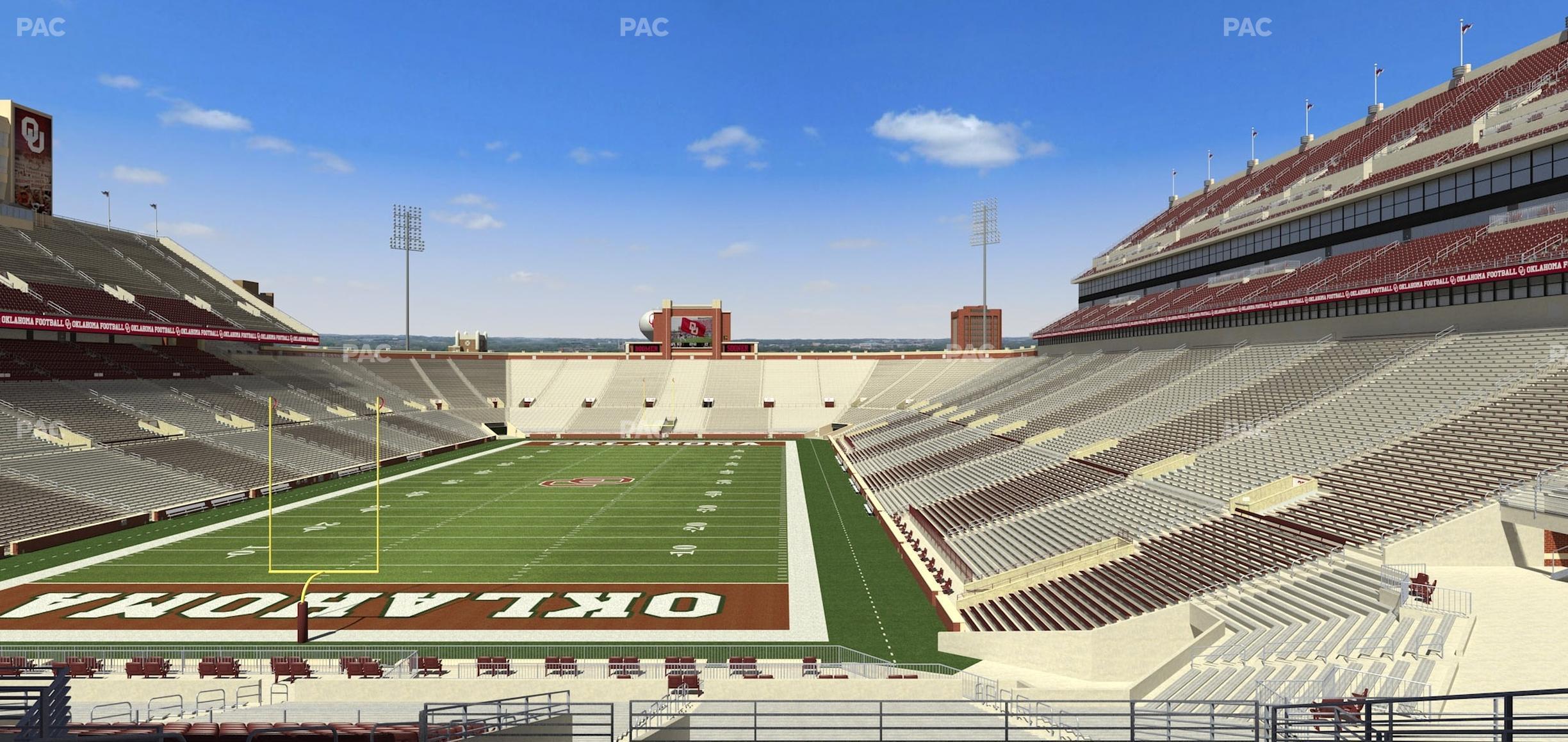 Seating view for Gaylord Family Oklahoma Memorial Stadium Section 42