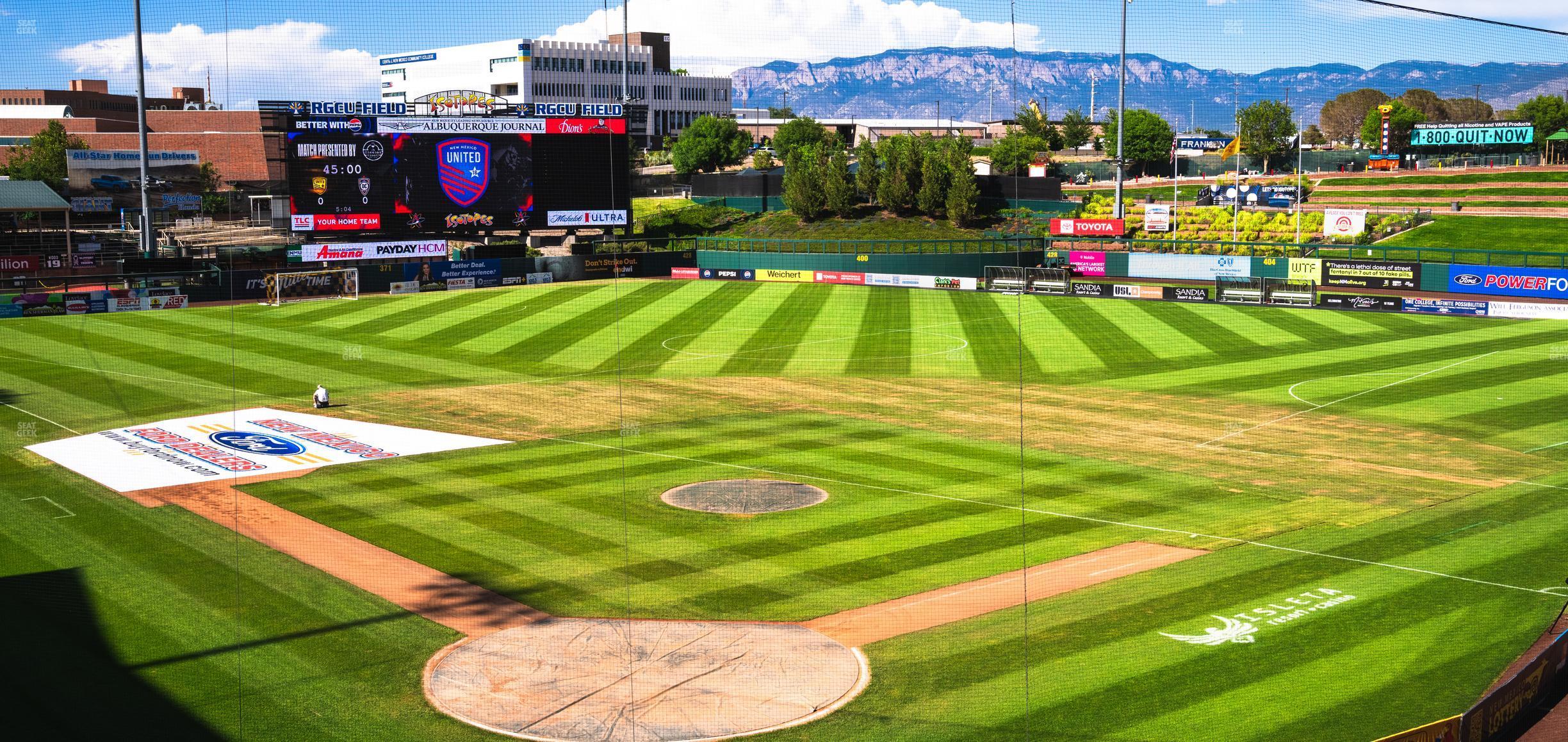 Seating view for Rio Grande Credit Union Field at Isotopes Park Section Club 302