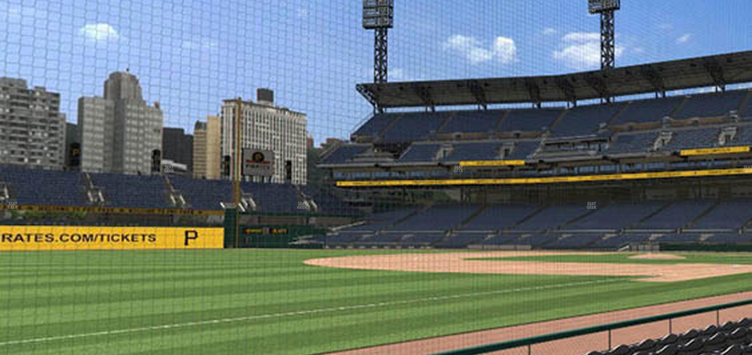 Seating view for PNC Park Section Baseline Box 29