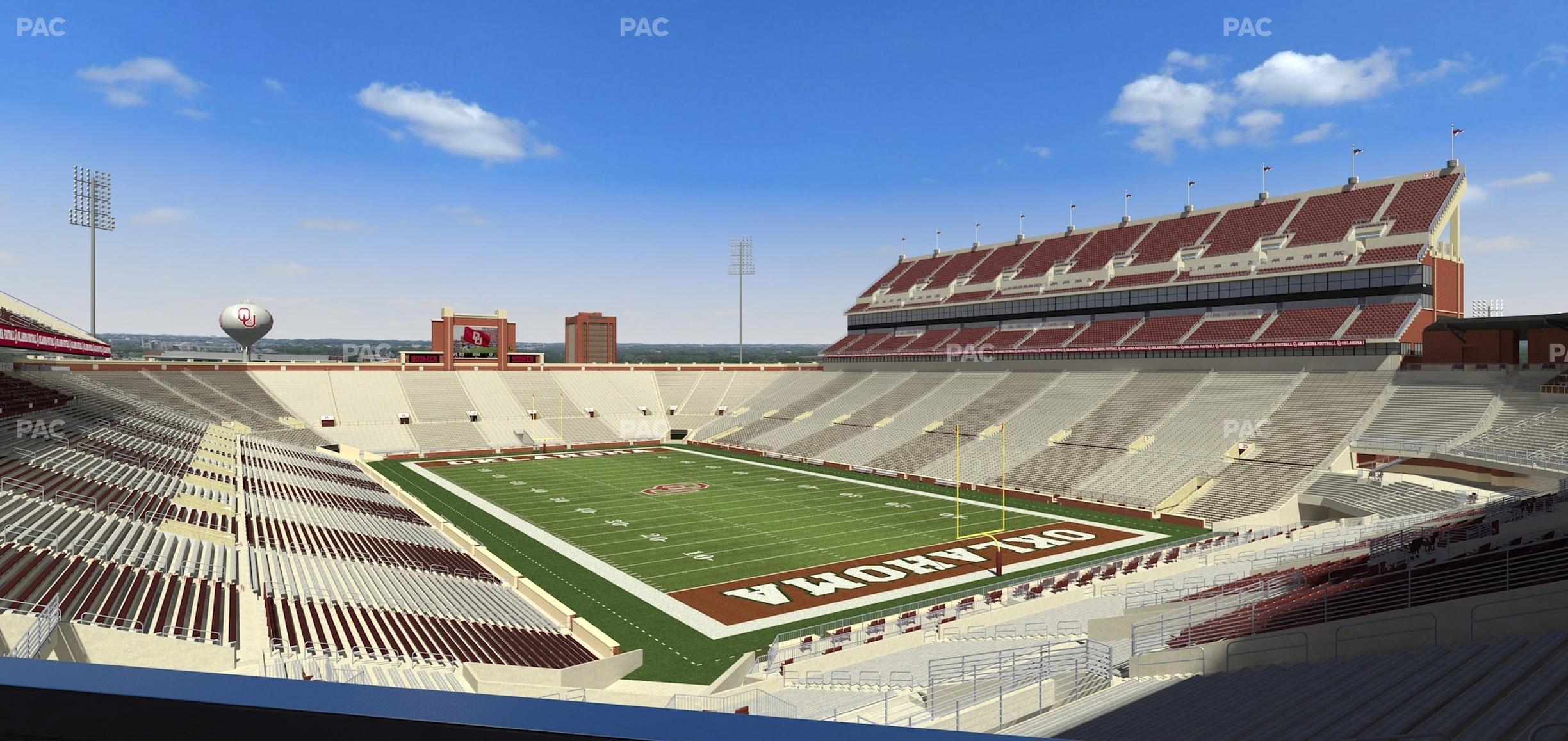 Seating view for Gaylord Family Oklahoma Memorial Stadium Section Loge 48