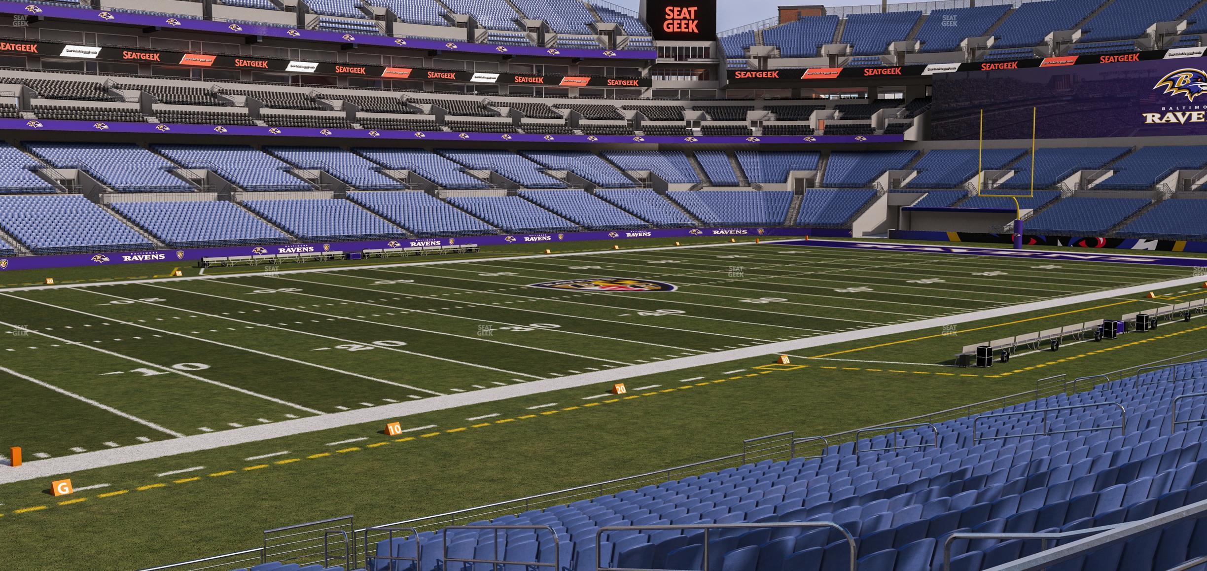 Seating view for M&T Bank Stadium Section 132