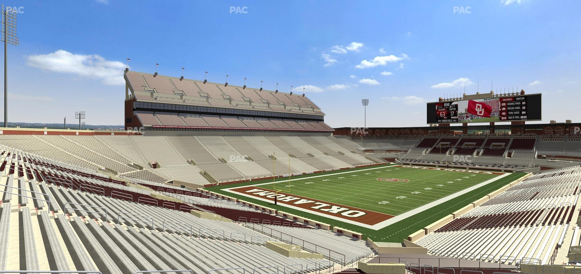 Seating view for Gaylord Family Oklahoma Memorial Stadium Section 14