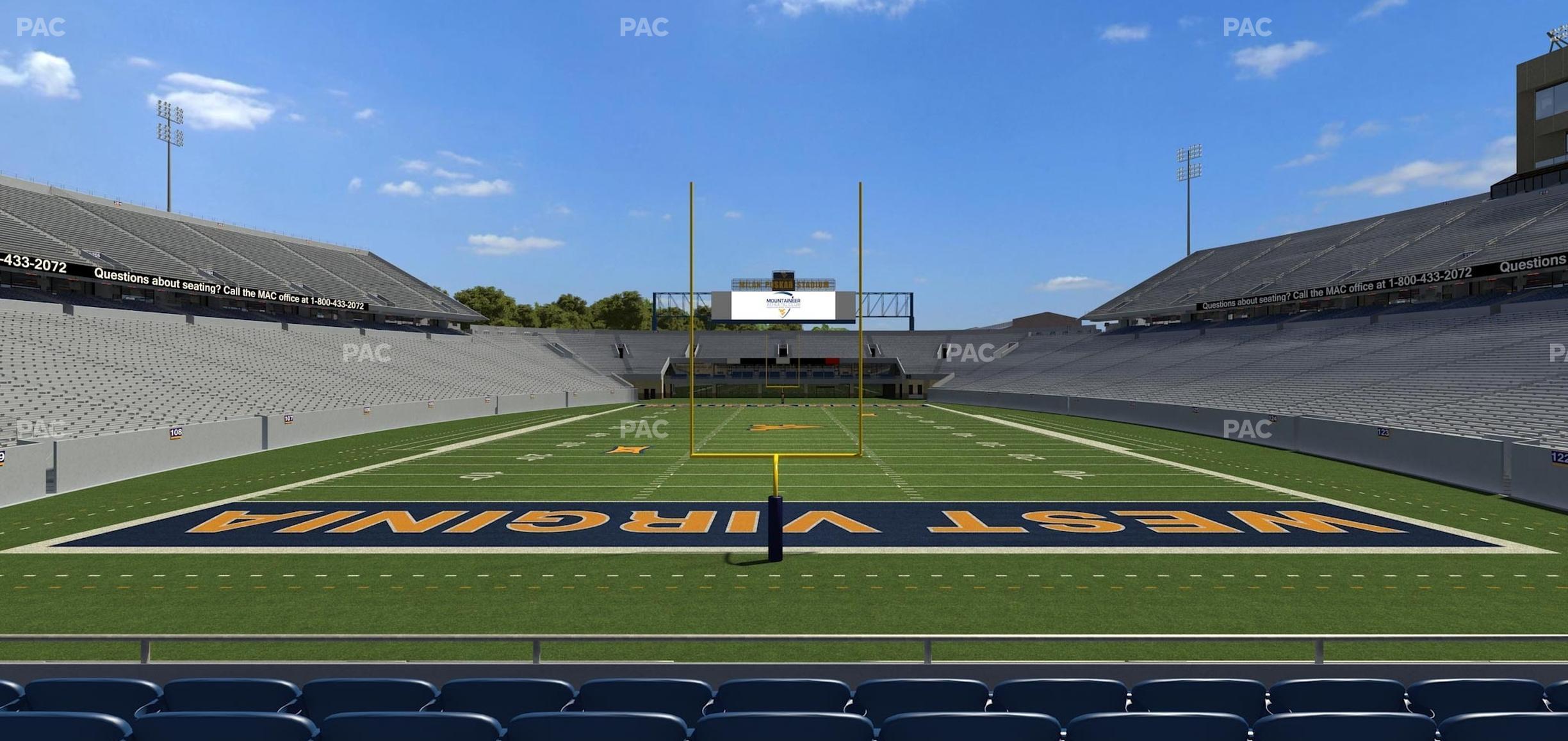 Seating view for Mountaineer Field at Milan Puskar Stadium Section Touchdown Terrace C