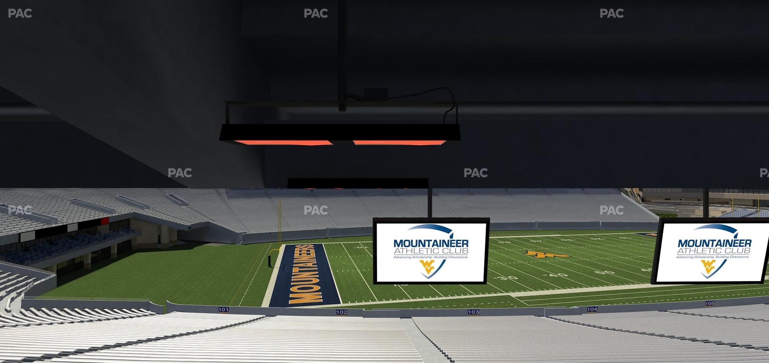 Seating view for Mountaineer Field at Milan Puskar Stadium Section Field Box 7