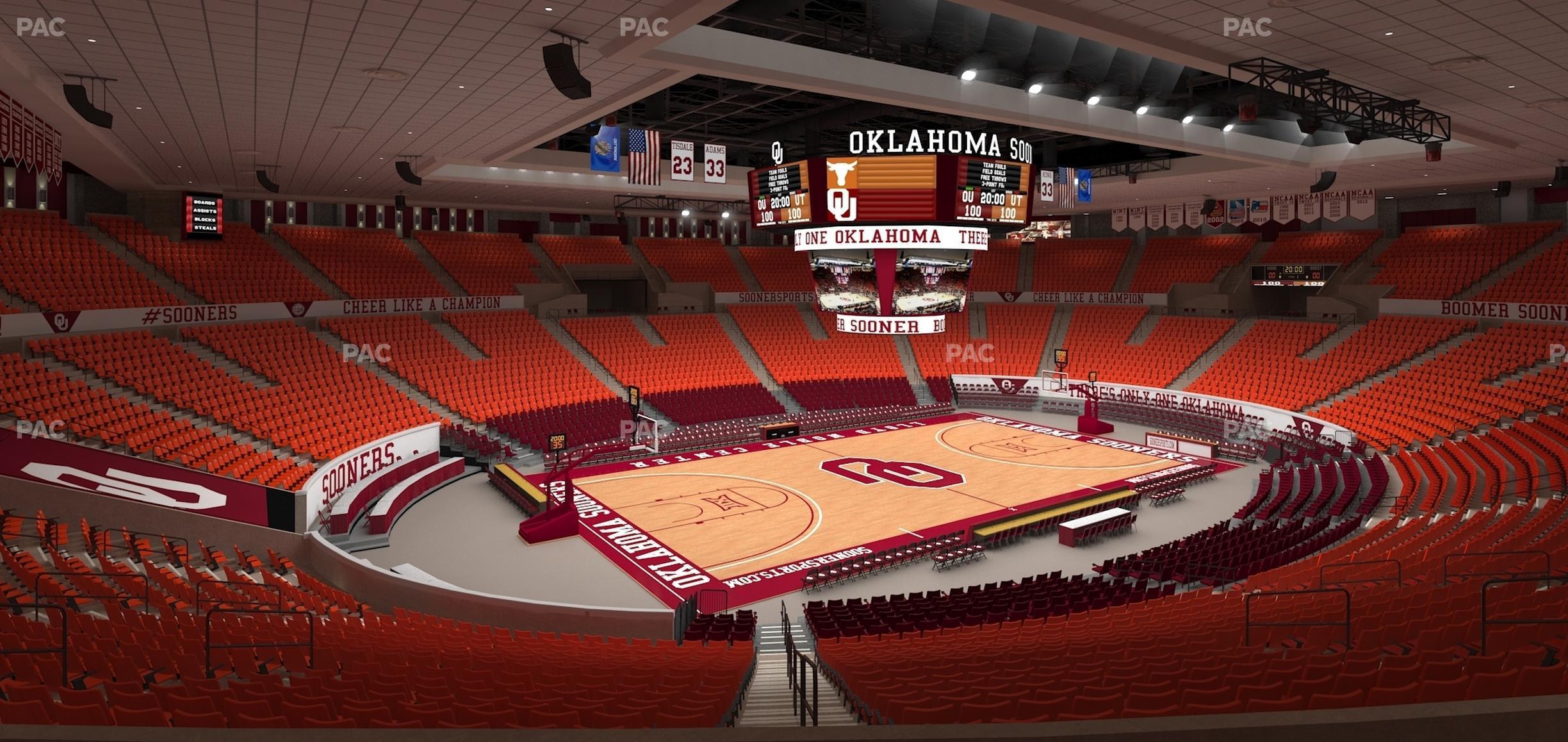 Seating view for Lloyd Noble Center Section 224