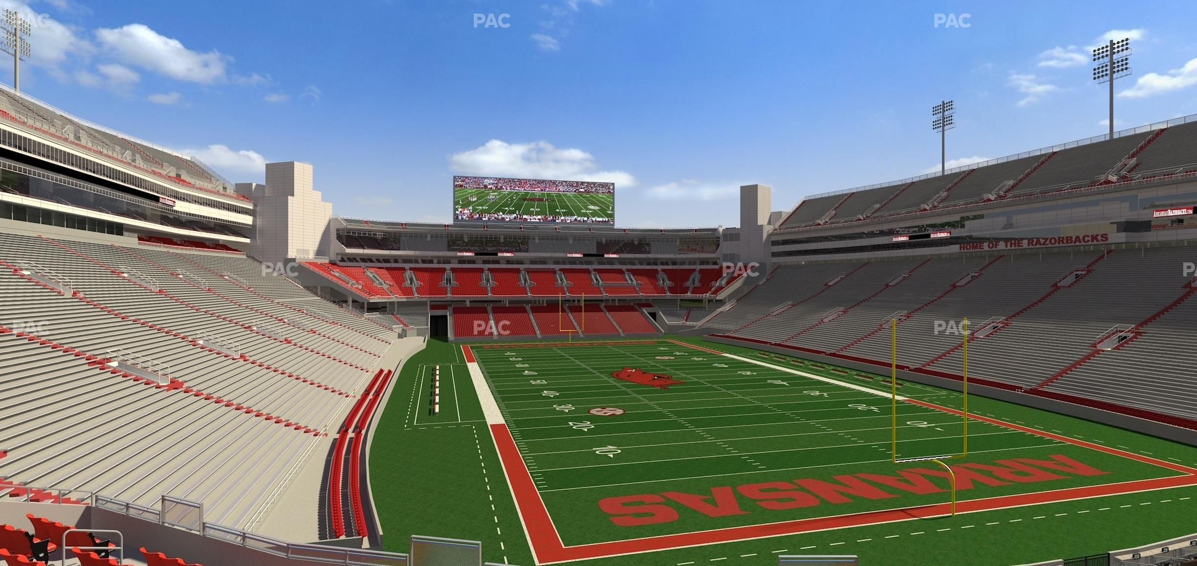 Seating view for Razorback Stadium Section 117