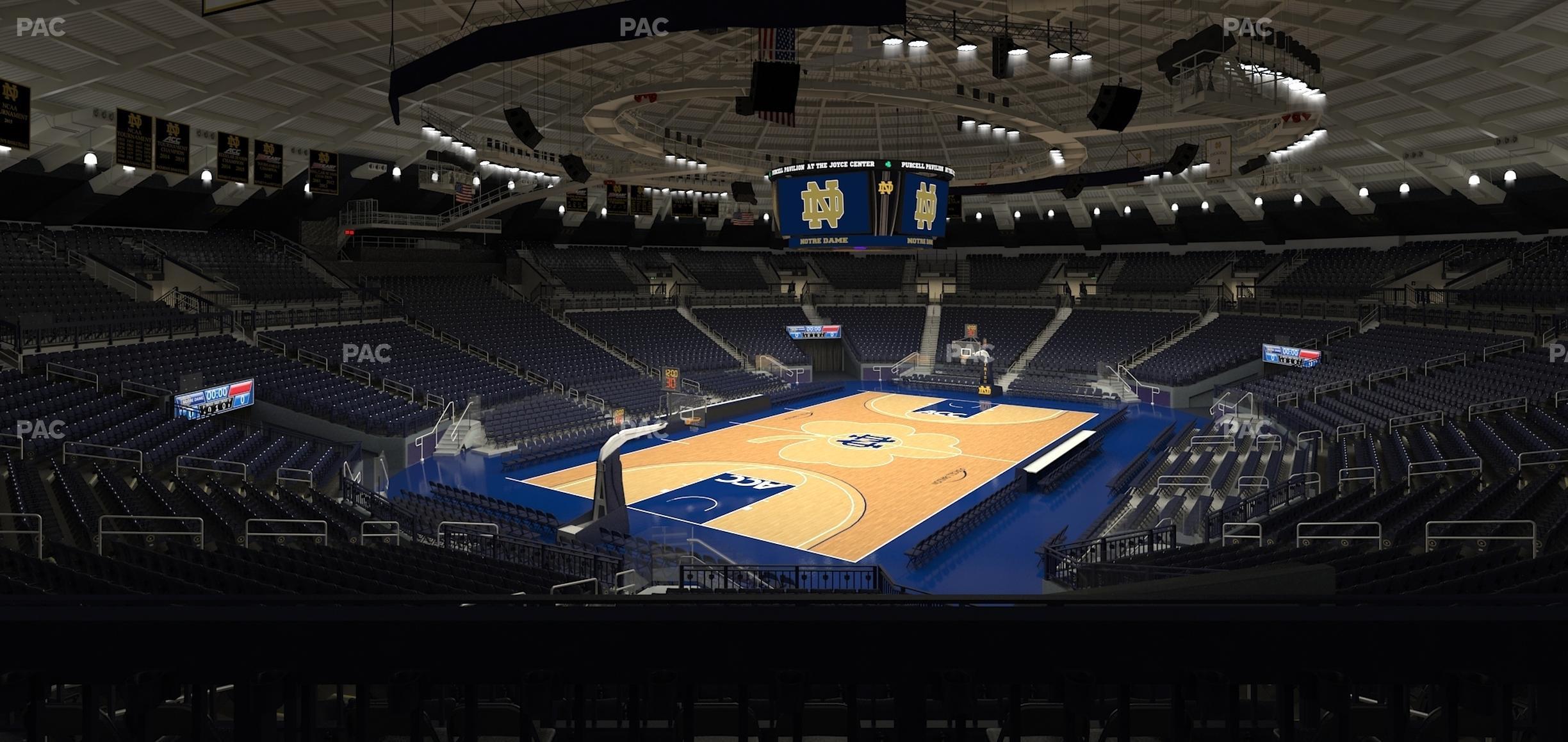 Seating view for Purcell Pavilion at the Joyce Center Section 104