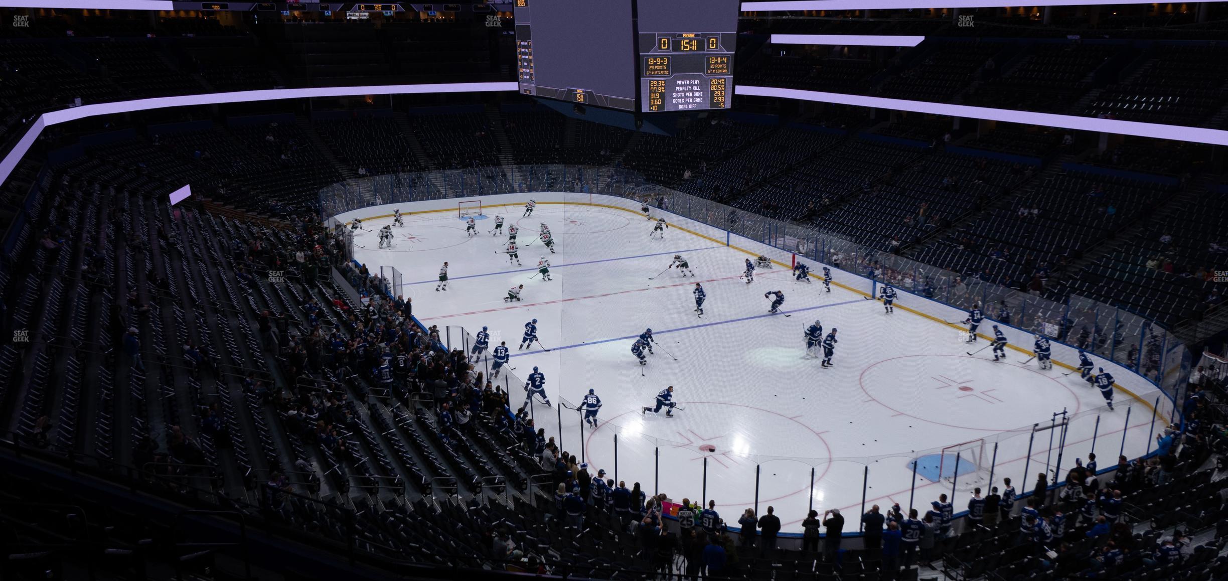 Seating view for Amalie Arena Section Club 16