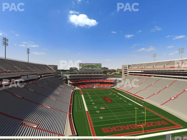 Seating view for Razorback Stadium Section 537