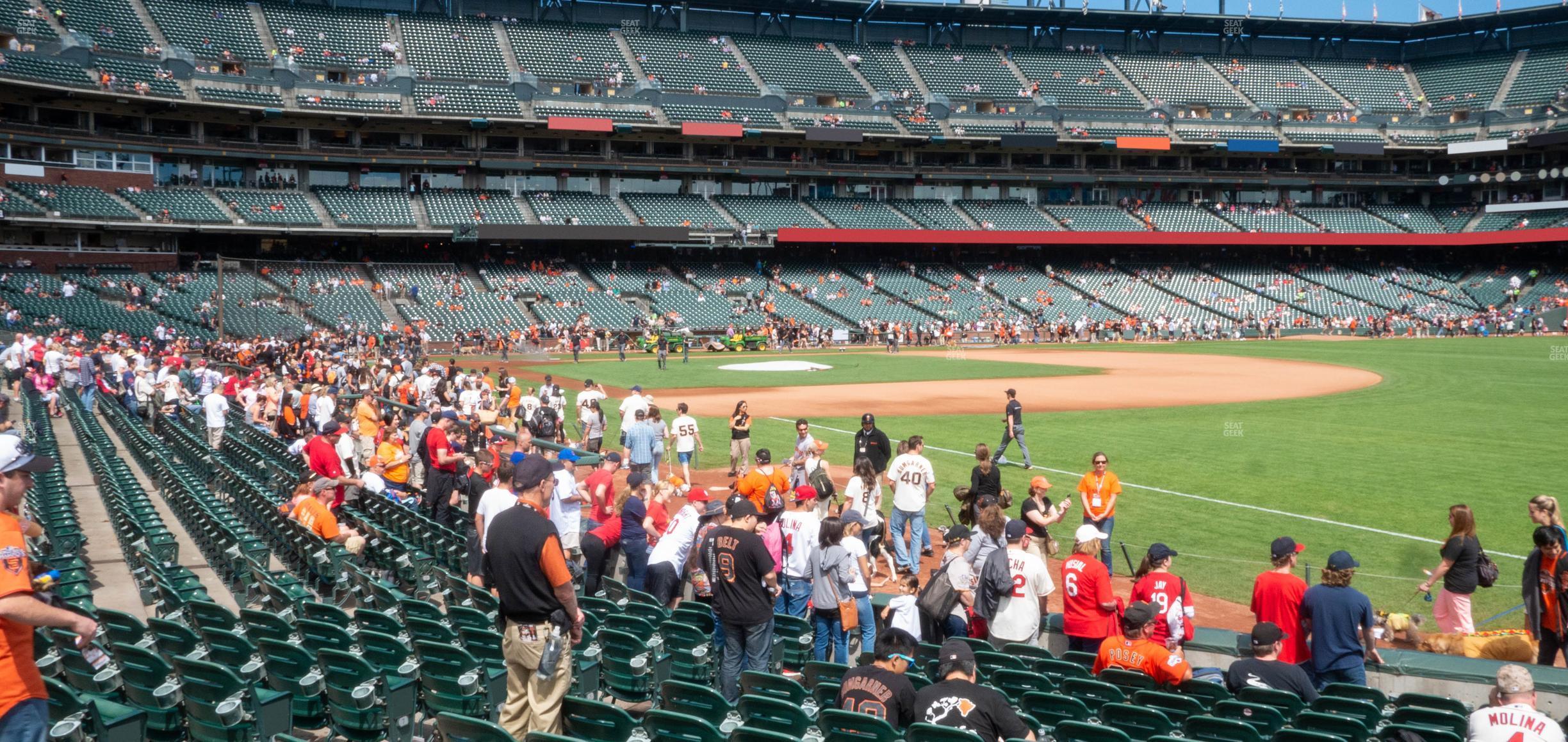 Seating view for Oracle Park Section Field Box 102