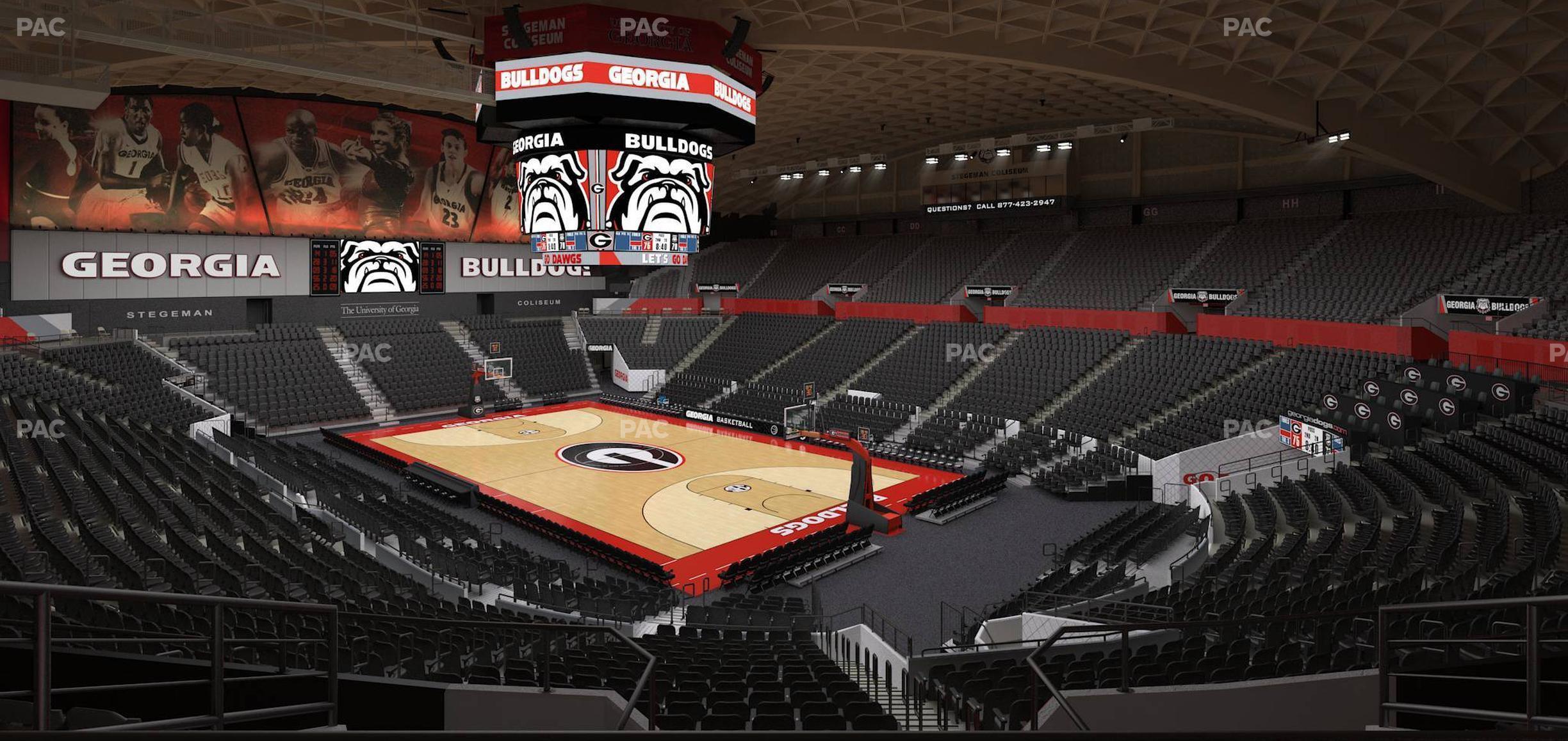 Seating view for Stegeman Coliseum Section Pp