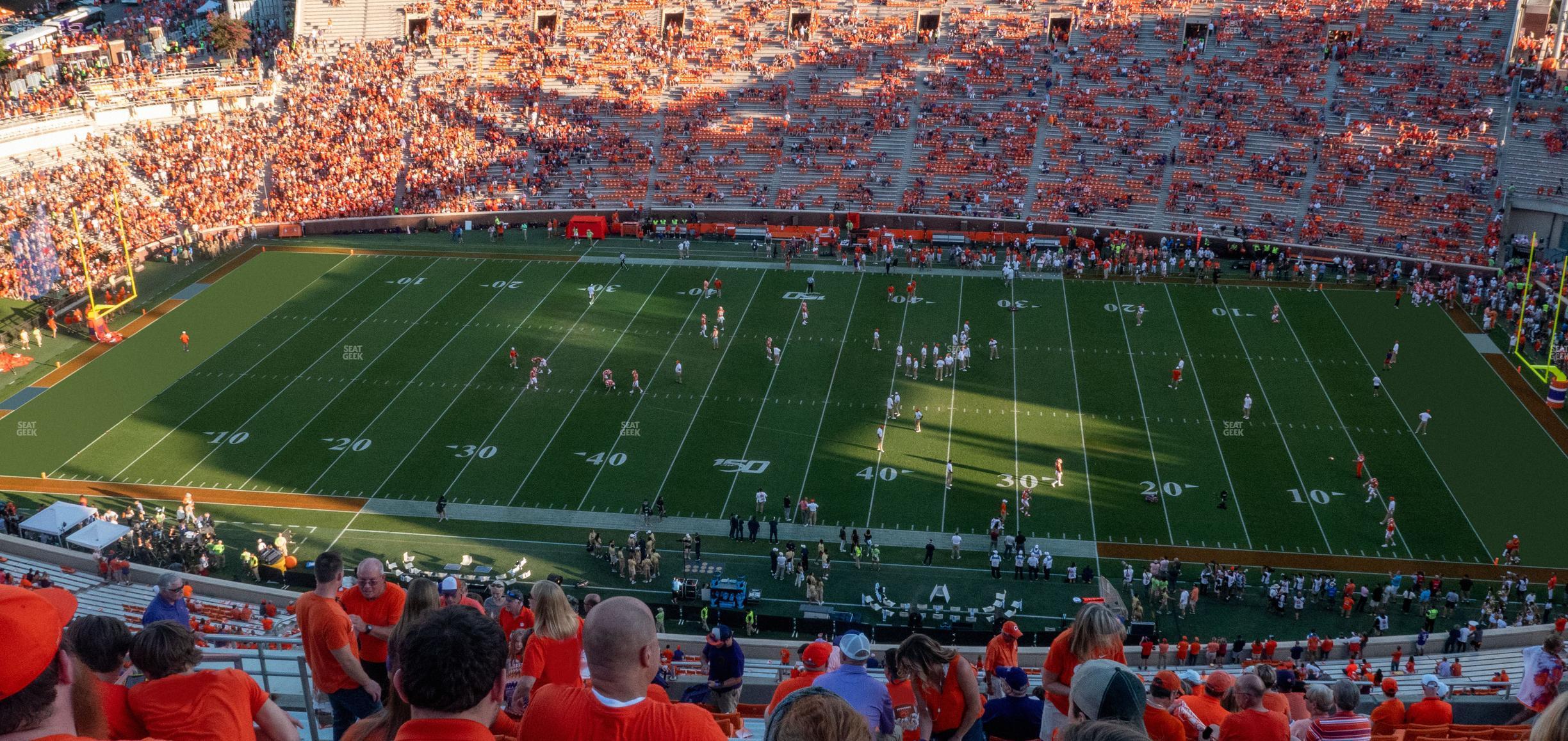 Seating view for Clemson Memorial Stadium Section Tdp