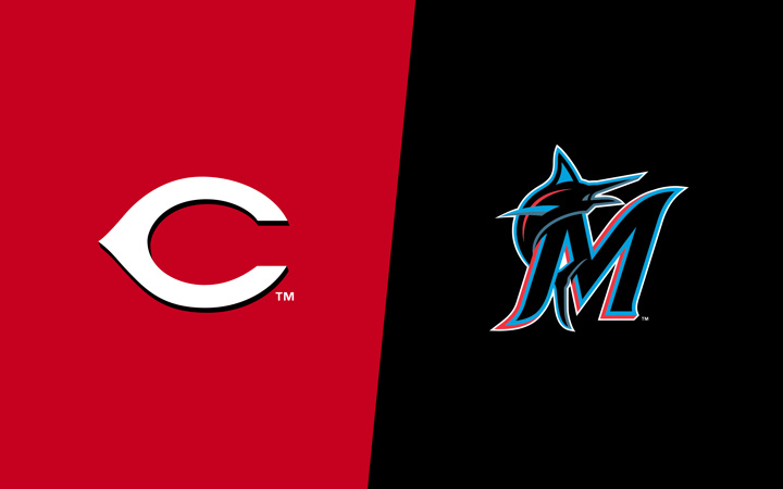 MLB, Baseball Herren, USA Miami Marlins at Cincinnati Reds Aug 7, 2023;  Cincinnati, Ohio, USA; A