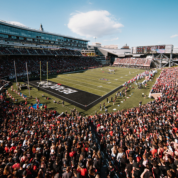 Cincinnati Bearcats Football - End Zone at Nippert Stadium - Framed Print