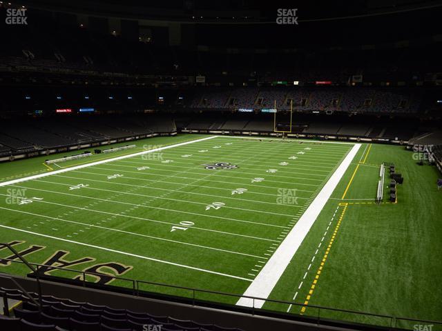 An overall interior general view of the Caesars Superdome in the second  half of an NFL football game between the New Orleans Saints and the Tampa  Bay Buccaneers in New Orleans, Sunday